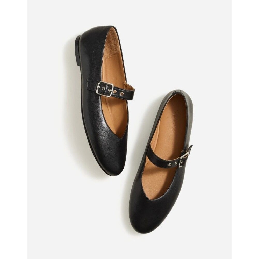 NEW Madewell The Remy Mary Jane Flat - 100% Leather Black Size 9 Current Season